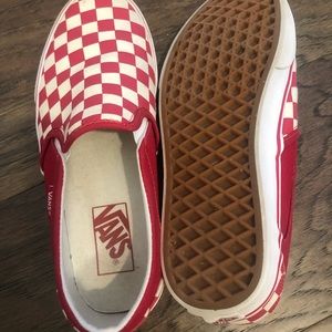 Red Vans checkerboard size 7.5 womens